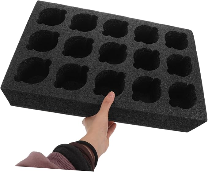 Multi-hole Foam Cup Holder Tray 15-compartment 445x196x100mm Black Beverage - Image 4