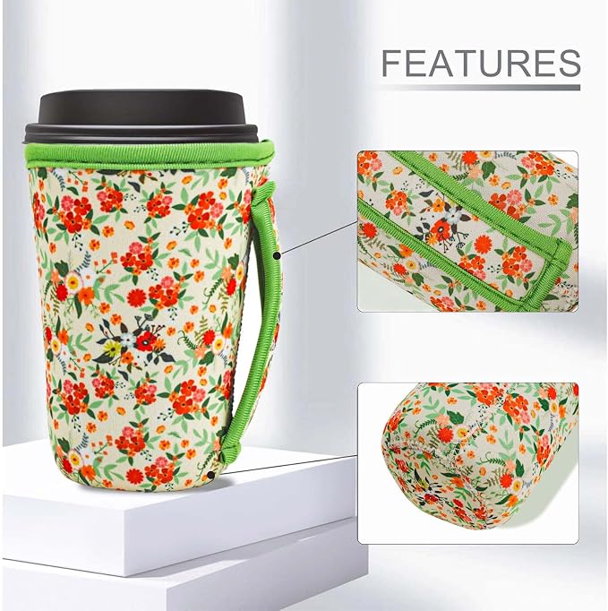 3Pk Reusable Coffee Sleeves, Fits 16-32oz Hot/Cold Drink | iced coffee sleeve - Image 4