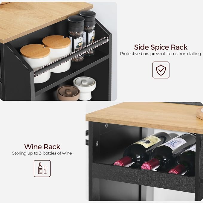 MAHANCRIS Kitchen Island with Power Outlet, Kitchen Storage Island with Drawer - Image 9