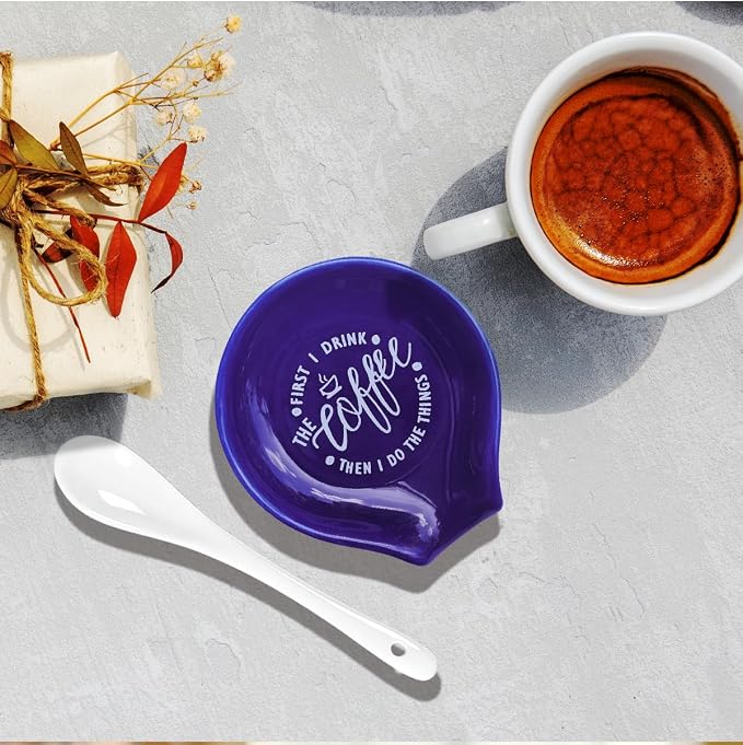 Funny Coffee Quote First I Drink The Coffee Then I Do The Things Ceramic Spoon - Image 6