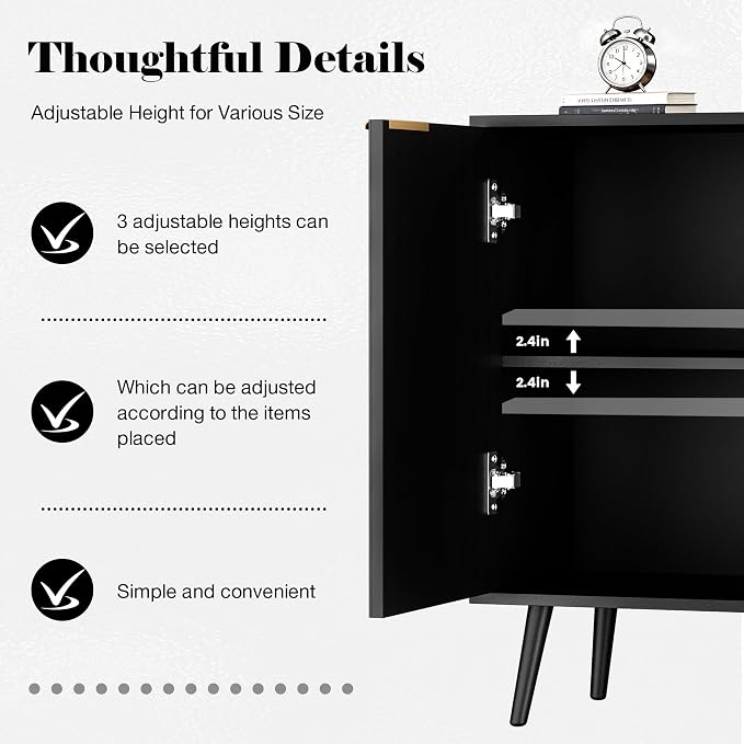 Fluted Storage Cabinet, Buffet Cabinet - Image 5