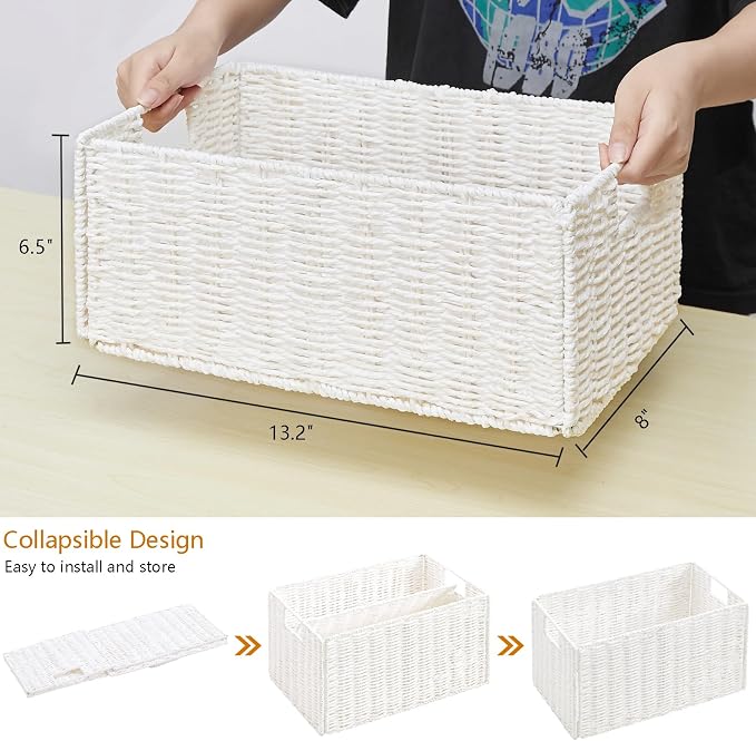 Vagusicc Wicker Storage Basket, Small Storage Baskets - Image 2