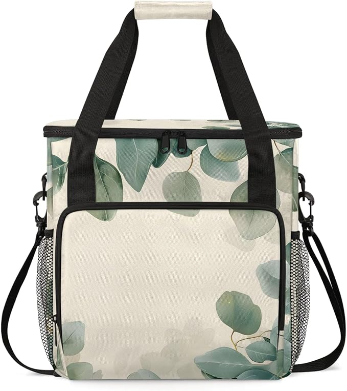 Eucalyptus Leaves Printed Coffee Maker Carring Bag, Large Insulated Storage by Home