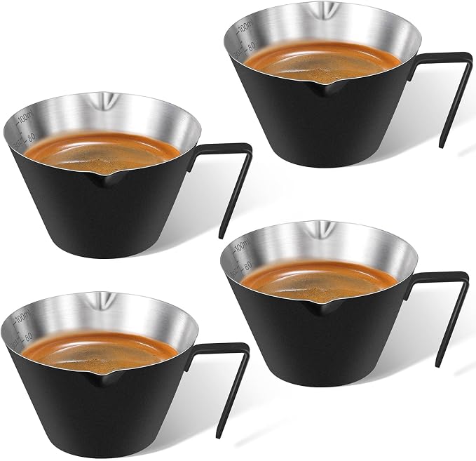 4 Pcs Stainless Steel Espresso Cups by carrottimes