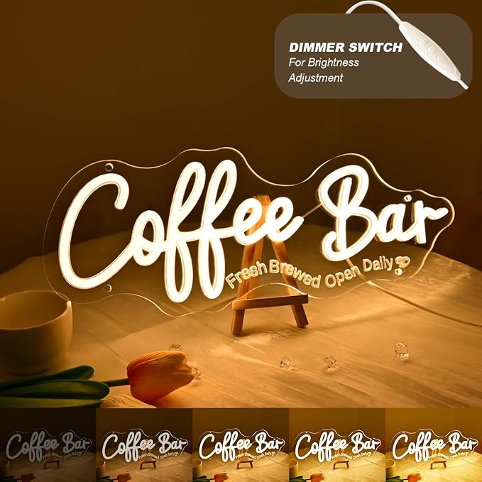 Britrio Coffee Bar Neon Sign for Home Coffee Station Kitchen Wall Decor LED - Image 3