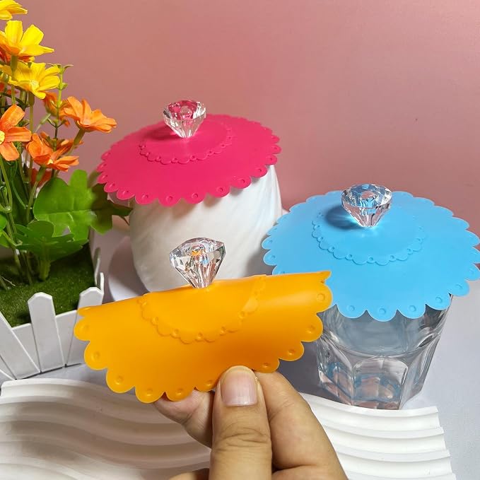 flower Silicone Cup Covers, Flexible Mug Covers, Tea Pots, Hot Cup Lids - Image 4