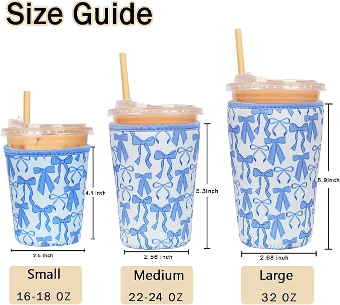 Reusable Insulated Sleeve for Iced Coffee Cup, Coffee Neoprene Sleeve for Cold - Image 5