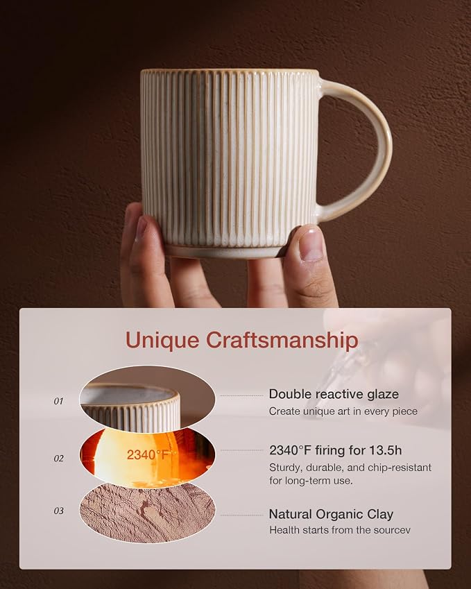 famiware Coffee Mug Set for 4, Star 12 oz Catering Mugs Cup Set - Image 6