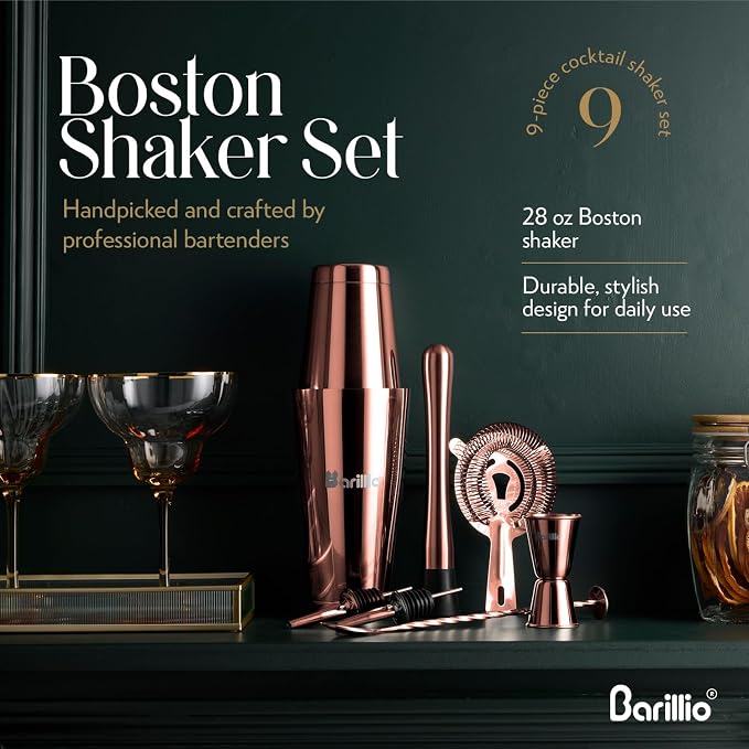 Barillio Rose Gold Boston Shaker Set - Image 4
