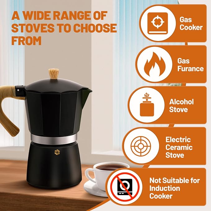 3 Cup Aluminum Espresso Stovetop Moka Pot Express Coffee Maker Percolator - Image 4