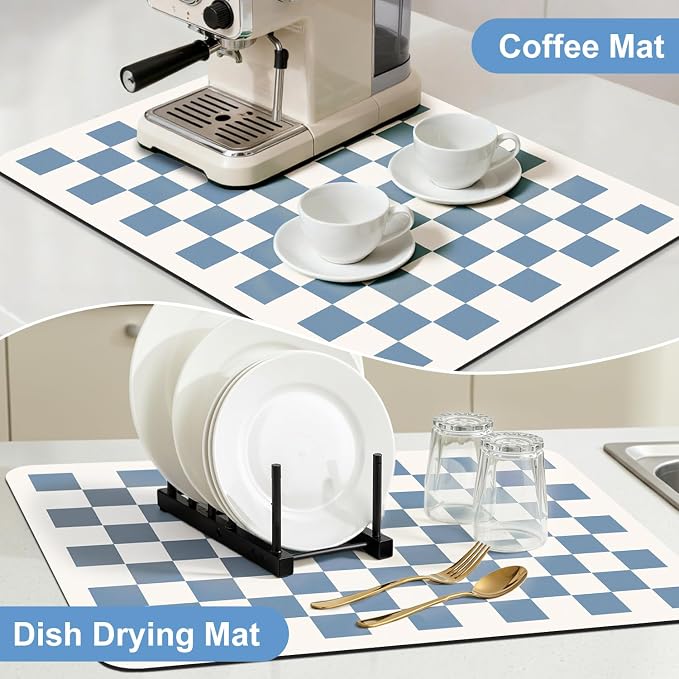 Clinuse Coffee Mats, Quick Dry Mat, Diatomite Absorbent Aesthetic Large Drying - Image 7