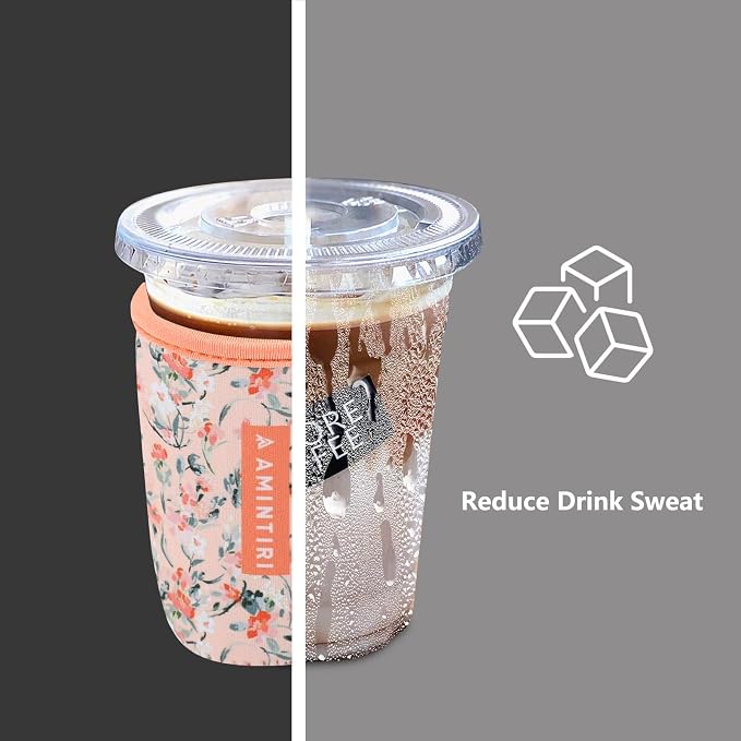 3 Pack Reusable Sleeve for Iced Coffee Cup, Coffee Neoprene Sleeve for Iced&Hot - Image 2