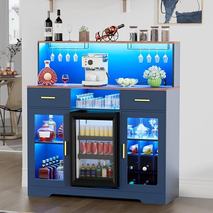 Mini Fridge Cabinet with Storage, Wine Bar Cabinets by GatherHome