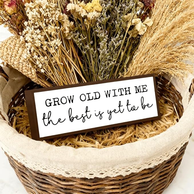 Grow Old with Me the Best is Yet to Be Sign, Romantic Wood Signs, Farmhouse - Image 3