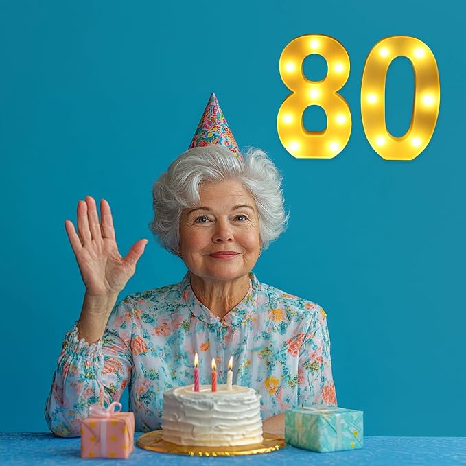80th Birthday Decorations for Women Men, Happy 80 Birthday Decorations for - Image 5