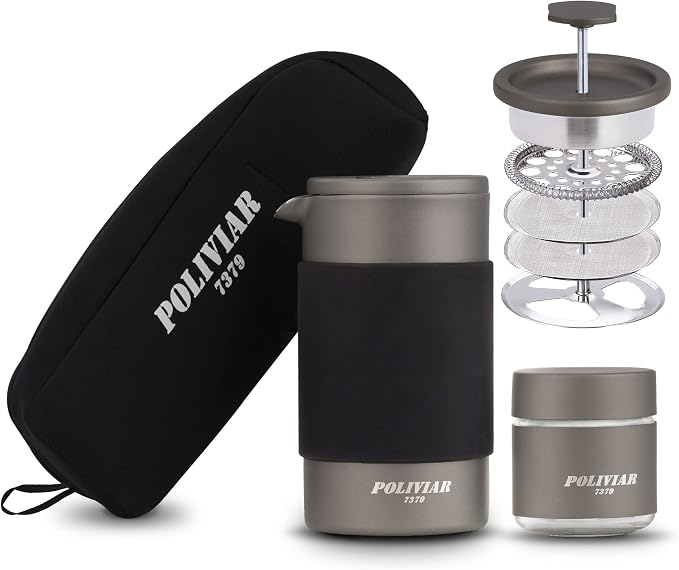 POLIVIAR French Press Coffee Maker, 12 oz Portable French Press by POLIVIAR7379