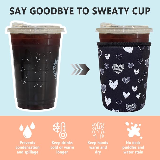 3 Pack Reusable Iced Coffee Sleeves - Image 4