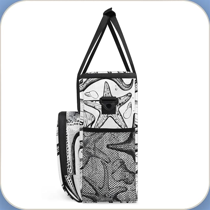 Nautical Starfish Coffee Maker Carring Bag, Large Insulated Storage Organizer - Image 4