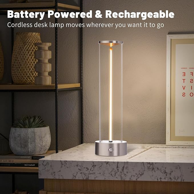 Cordless Portable LED Table Lamp， Rechargeable Battery Operated Desk Lamp - Image 6