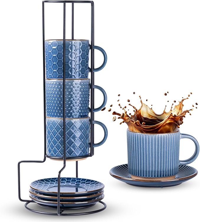 GBhome 6OZ Stackable Coffee Mugs by GBhome