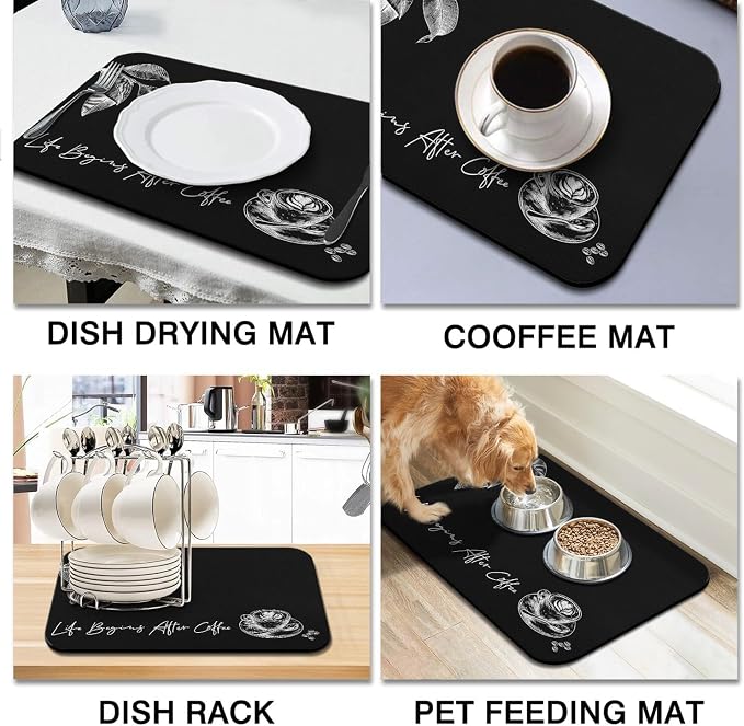 Coffee Mat - Fashion Absorbent Drying Mat Waterproof Protects Kitchen - Maker - Image 4