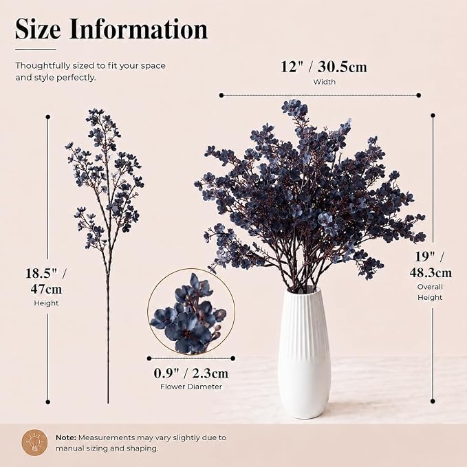 Mandy's 6 Bundles Artificial Dusty Blue Baby’s Breath Flowers | 18.5 Inch Silk - Image 3