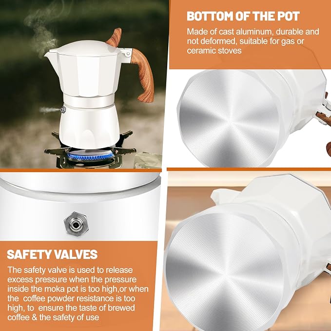 3 Cup Aluminum Espresso Stovetop Moka Pot Express Coffee Maker Percolator - Image 6