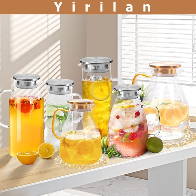 Glass Pitcher, 3 Liter Water Carafe - Image 7