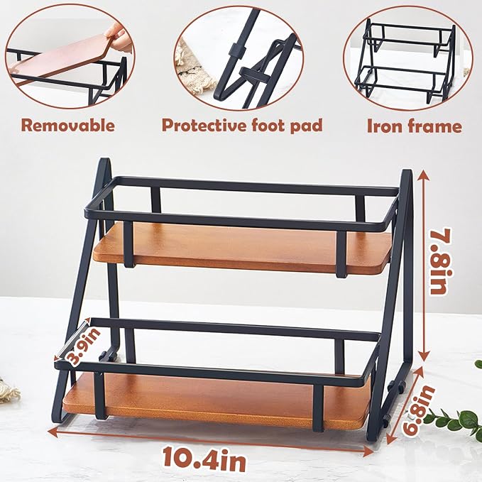 Coffee Syrup Rack Organizer, 6 Bottles Syrups Holder Stand - Image 4