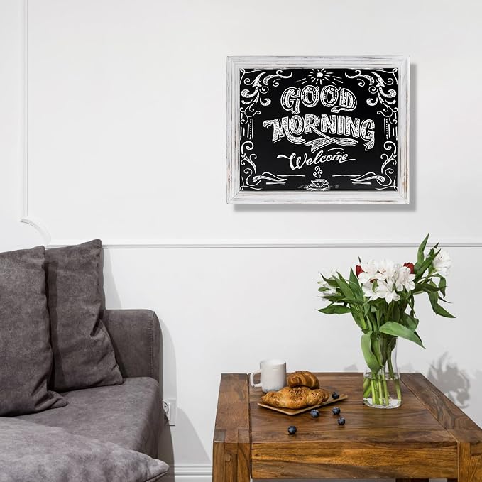 Rustic Magnetic Chalkboard Signs 16 x 20 inch Wood Framed Wall Hanging Display - Image 4