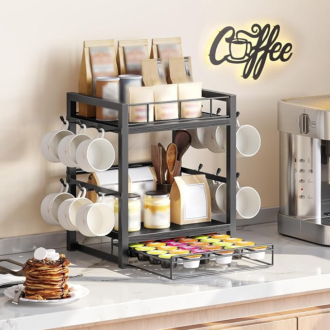 HOOBRO Coffee Mug Cup Holder, Tree Bar Station Organizer - Image 2