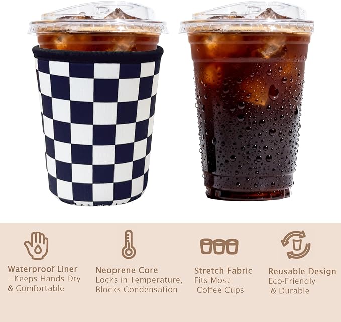 Reusable Insulated Sleeve for Iced Coffee Cup, Coffee Neoprene Sleeve for Cold - Image 6