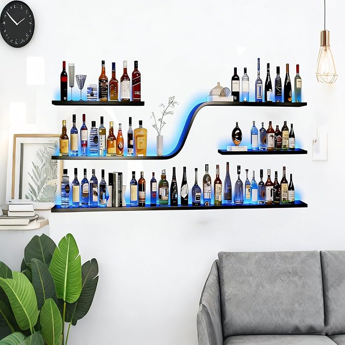 78IN Modern Wall Mounted Wine Rack - Image 7