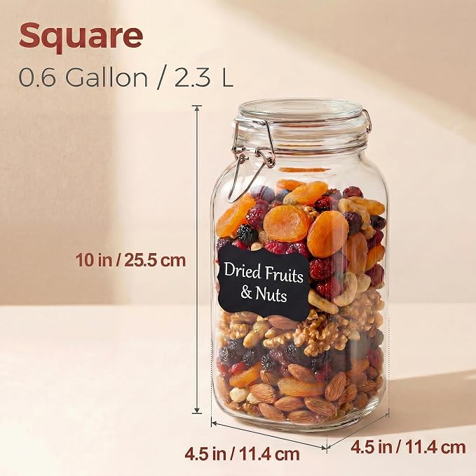 78oz - 3 Pack Square Glass Jars - Image 3