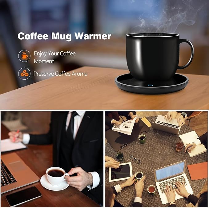 Mug Warmer, Candle Warmer Plate, 2-Temp Settings Coffee Mug Warmer, Portable - Image 7