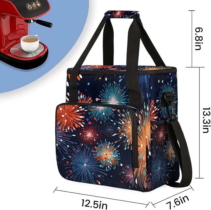 Celebrate Fireworks Festival Coffee Maker Carring Bag, Large Insulated Storage - Image 2