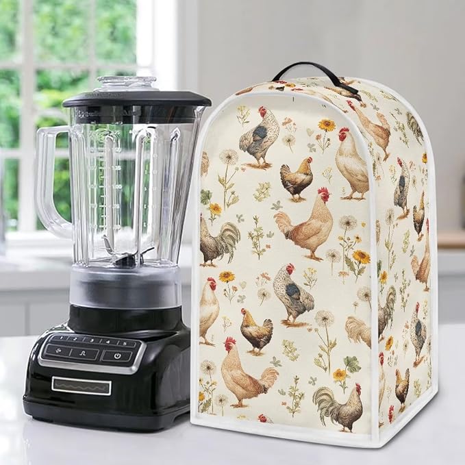 Flowers Rooster Kitchen Appliance Cover – Rustic Farmhouse Style - Image 5