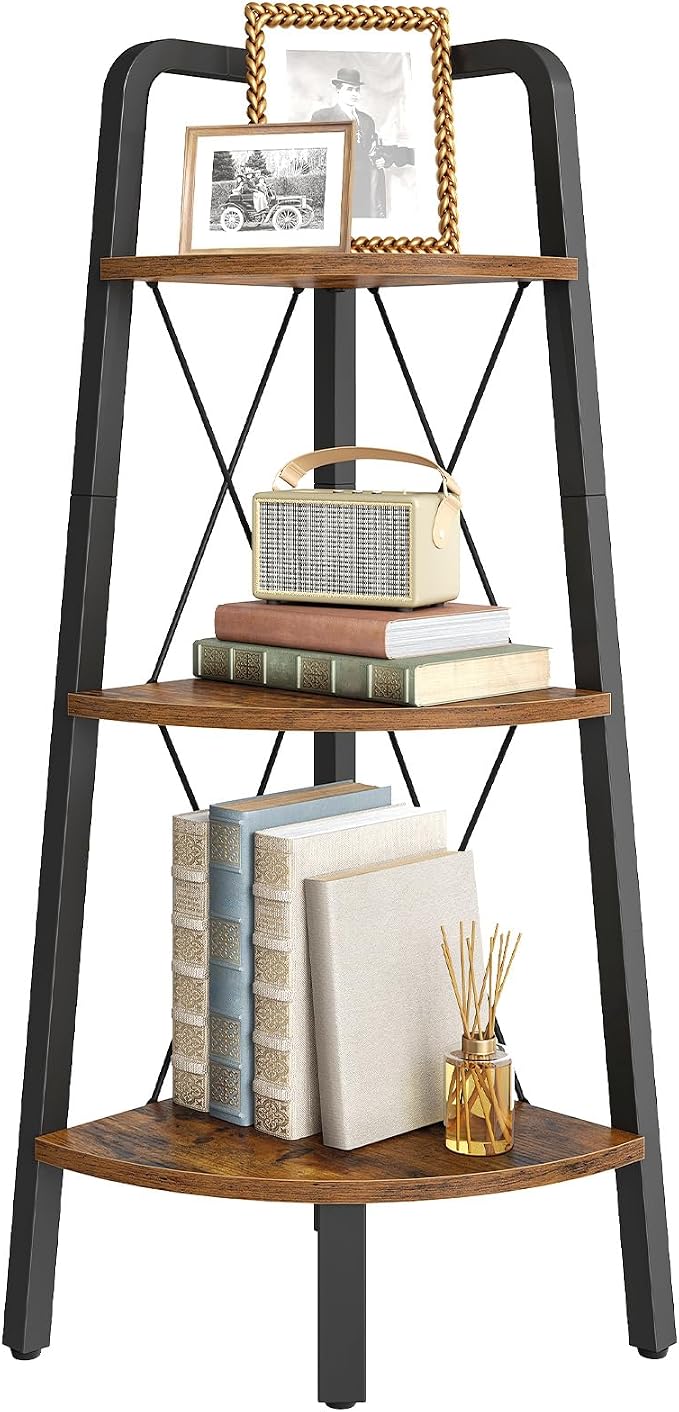 HOOBRO Corner Shelf, 3-Tier Corner Shelf Stand, 40” Tall Ladder Bookshelf by HOOBRO