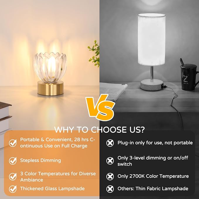 Shenmoyl Cordless Small Table Lamp - Image 7