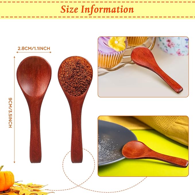 30 Pcs Small Wooden Spoons, 3. 5 Inch Mini Wood Natural Spoons - Image 2
