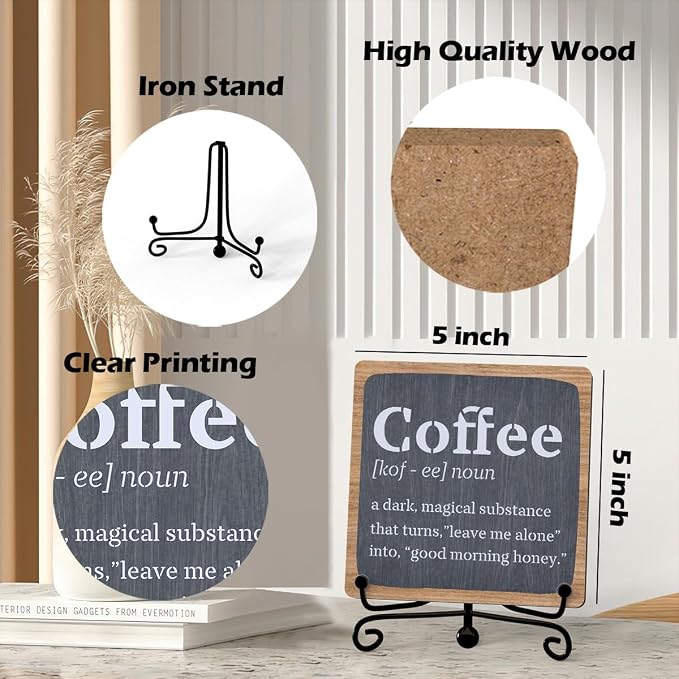 Coffee Bar Accessories, Coffee Decor, Farmhouse Bar Accessories - Image 3