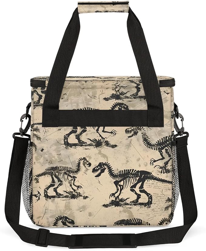 Cool Dinosaur Skeleton Coffee Maker Carring Bag, Large Insulated Storage - Image 5