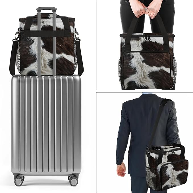 Cow Print Western Animals Coffee Maker Carring Bag, Large Insulated Storage - Image 7