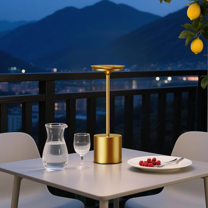 Rechargeable Cordless Metal Table Lamp, IP54 Waterproof, 6000mAh Battery - Image 5