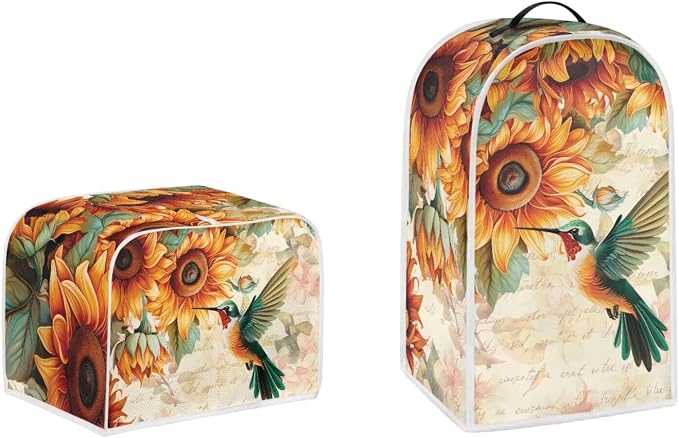 doginthehole 4 Slice Toaster Cover Kitchen Blender Cover Vintage Sunflowers by doginthehole