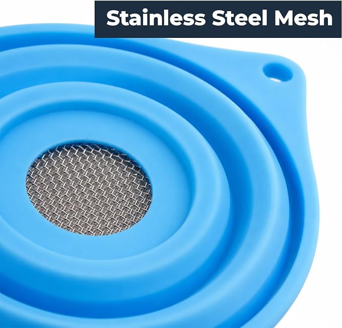 Vespara Collapsible Fine Mesh Strainer, 4 Inch Silicone Funnel - Image 4