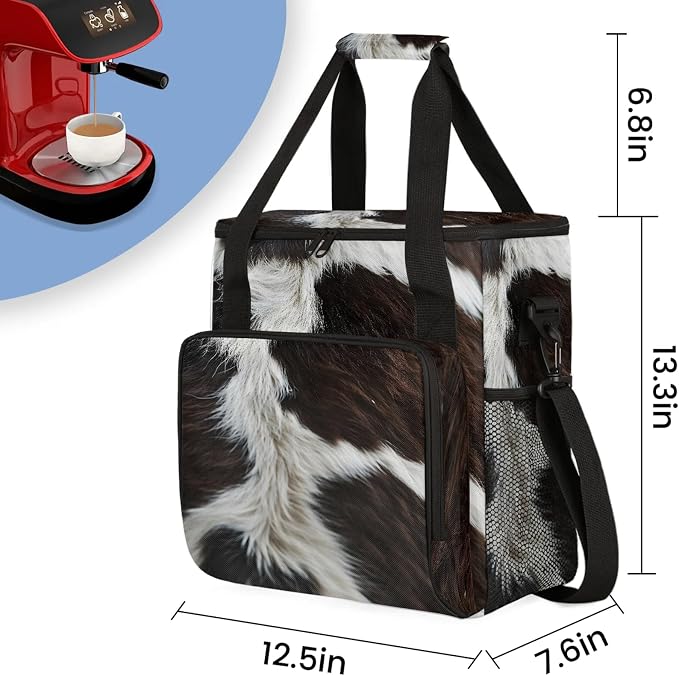 Cow Print Western Animals Coffee Maker Carring Bag, Large Insulated Storage - Image 2