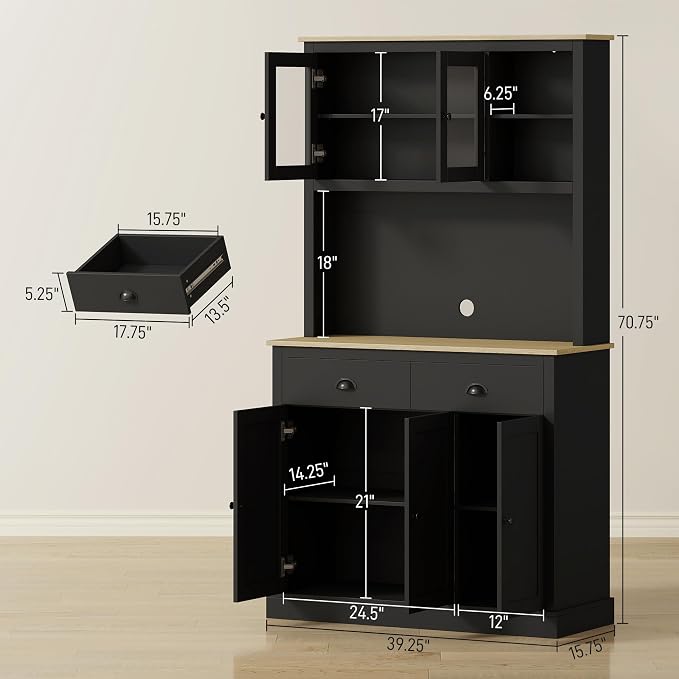 HOMCOM Kitchen Pantry Storage Cabinet - Image 2