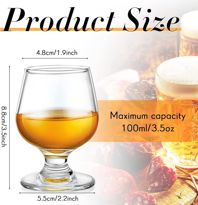 Qunclay 48 Pcs Shot Glasses Cute Cognac Snifter Small Brandy Snifter - Image 2