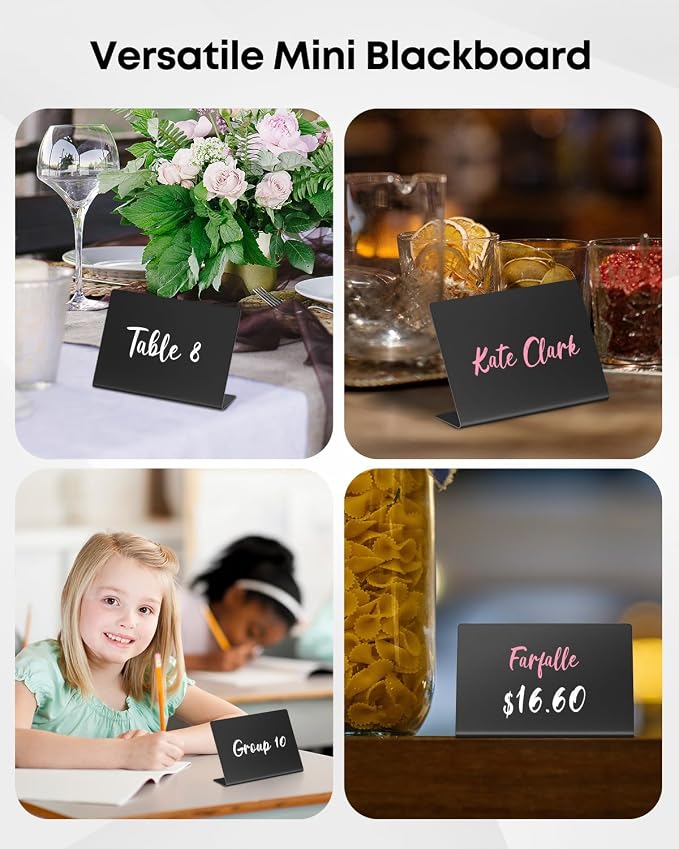 Uniclife 20 Pack Mini Chalkboard Signs - Image 6
